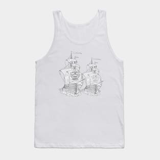 Caribbean pirates ship art Tank Top